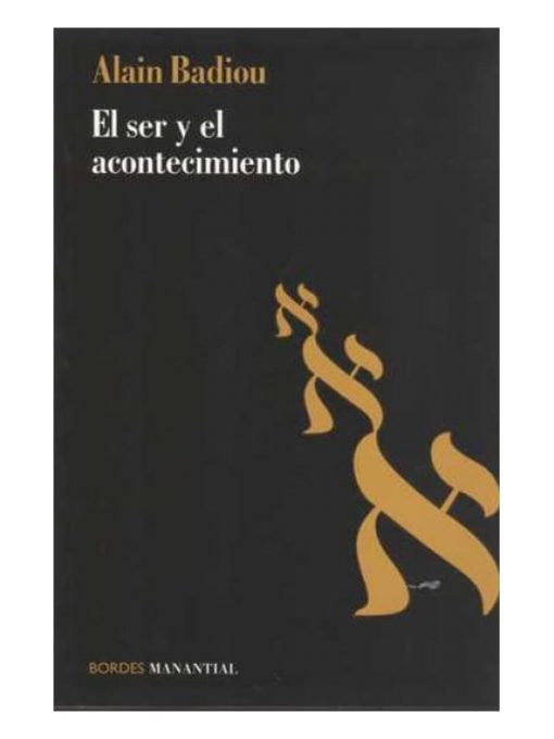 Imágen 1 del libro: El ser y el acontecimiento